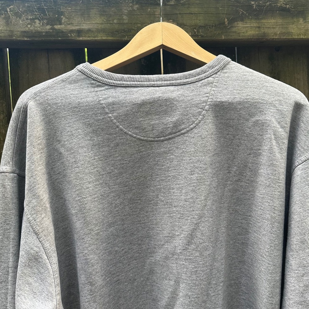 Champion Powerblend Script Logo Crewneck Sweatshirt Gray Pullover Fleece Size XL - Picture 9 of 11